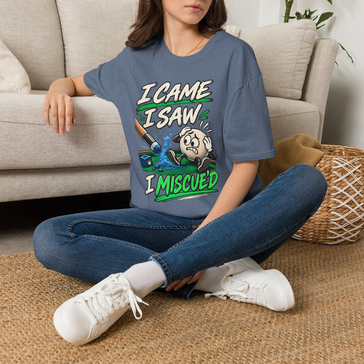 I Came I Saw I Miscue’d – Funny Billiards T-Shirt – Pool Player Tee