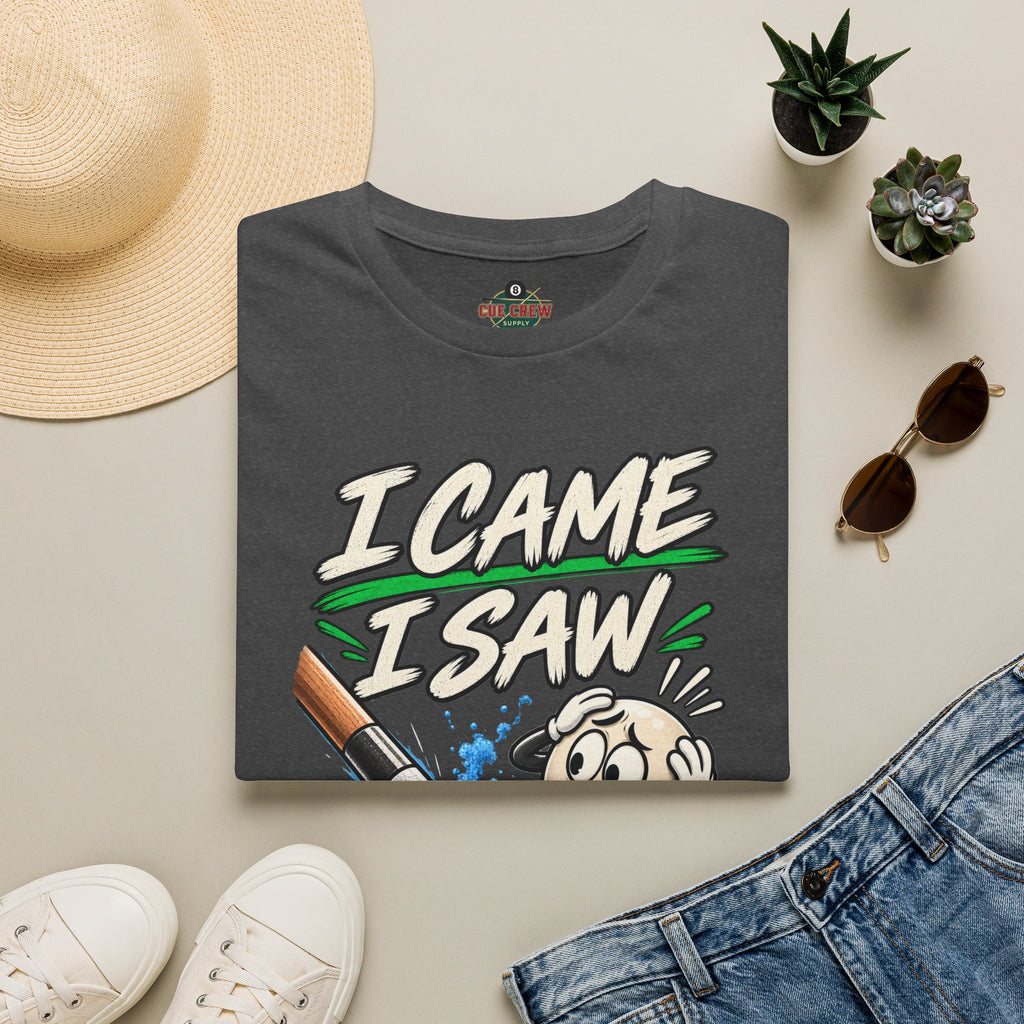 I Came I Saw I Miscue’d – Funny Billiards T-Shirt – Pool Player Tee