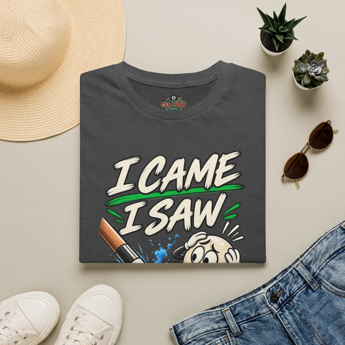 I Came I Saw I Miscue’d – Funny Billiards T-Shirt – Pool Player Tee
