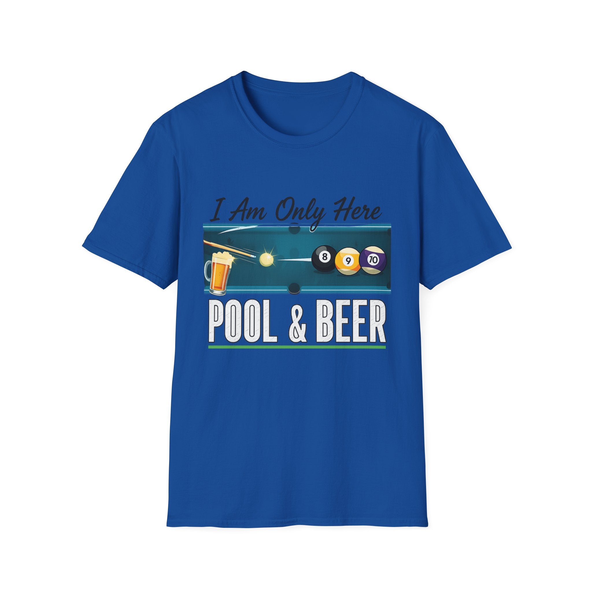 I Am Here Pool & Beer Billiards Core Line Gildan Tee