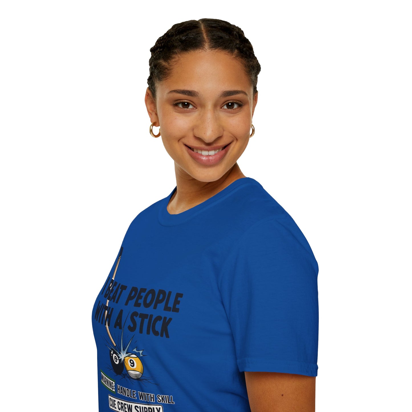 I Beat People With A Stick Funny Billiards Core Line Gildan Tee