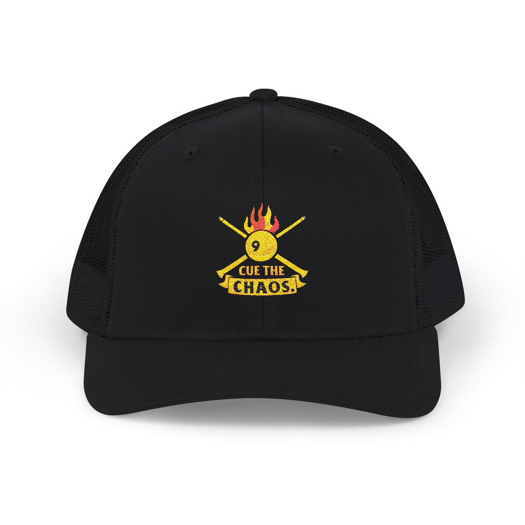 Cue the Chaos Billiards Embroidered Richardson Trucker Hat