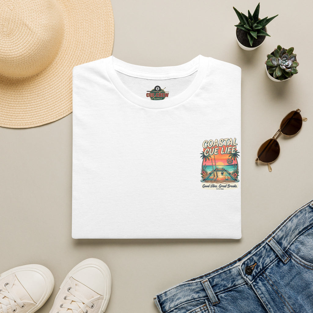 Coastal Cue Life Pool Player T-Shirt | Beach Billiards Graphic Tee | Unisex Softstyle Tee