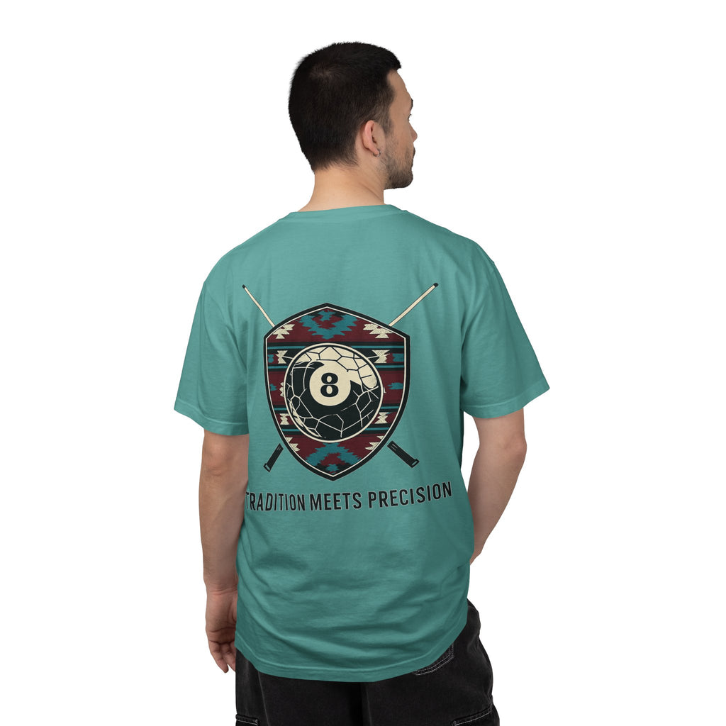 Tradition Meets Precision Pool 8-Ball Crest Comfort Colors Tee