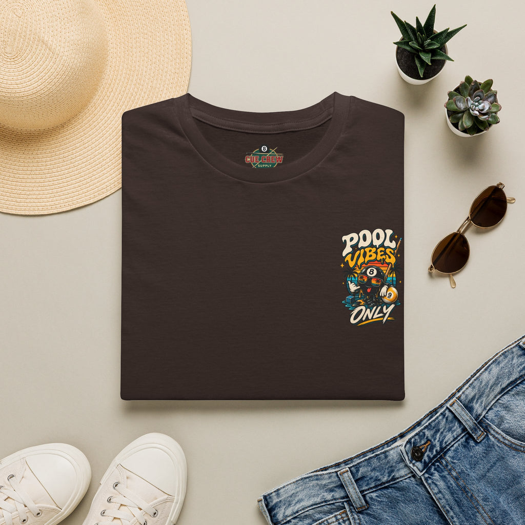 Pool Vibes Only Tee V1 – Retro 8-Ball Pool Graphic T-Shirt