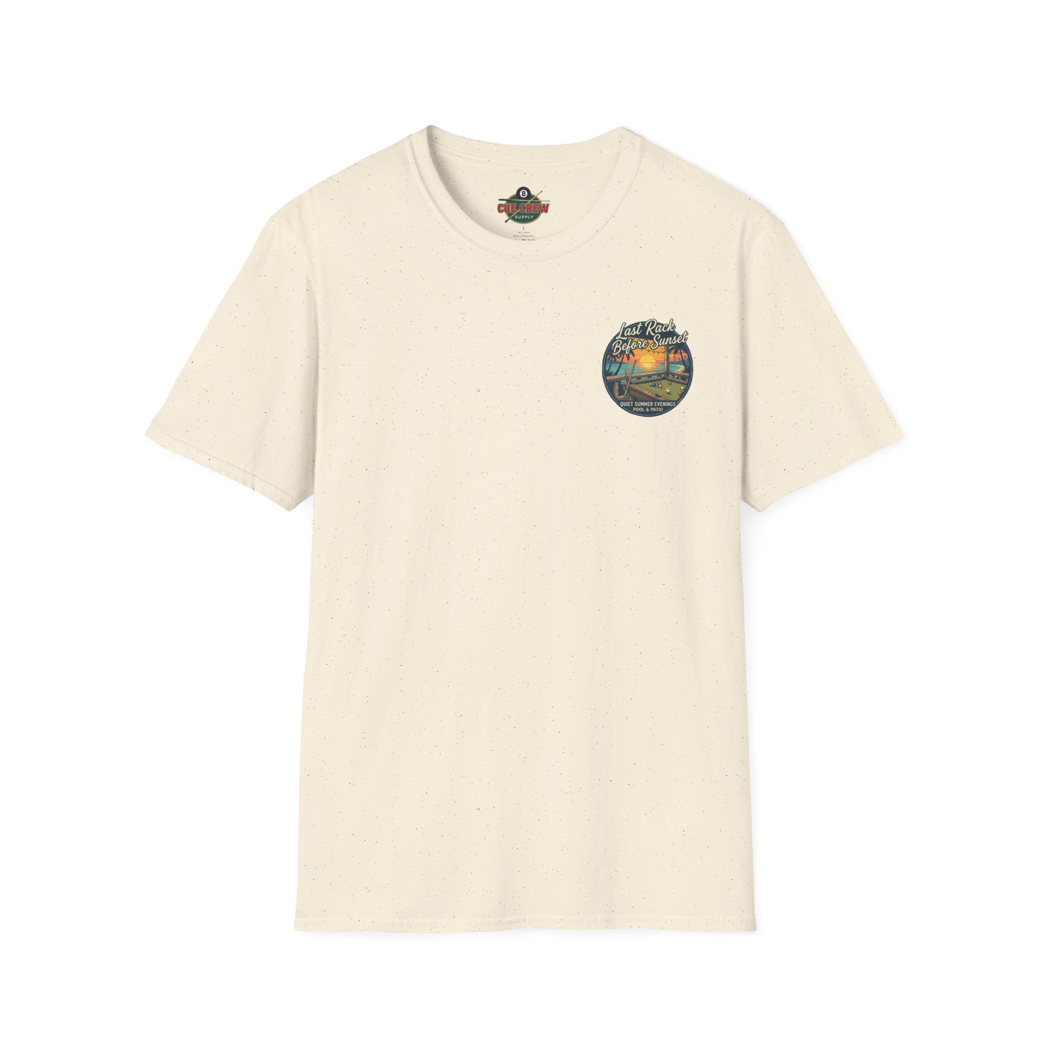 Last Rack Before Sunset Billiards T-Shirt | Tropical Pool Hall Sunset Graphic Tee | Beach Vibes Pool Player Shirt