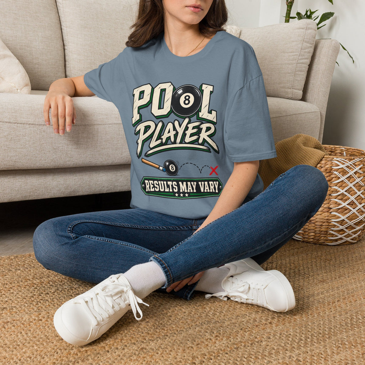Pool Player Results May Vary – Funny Billiards T-Shirt