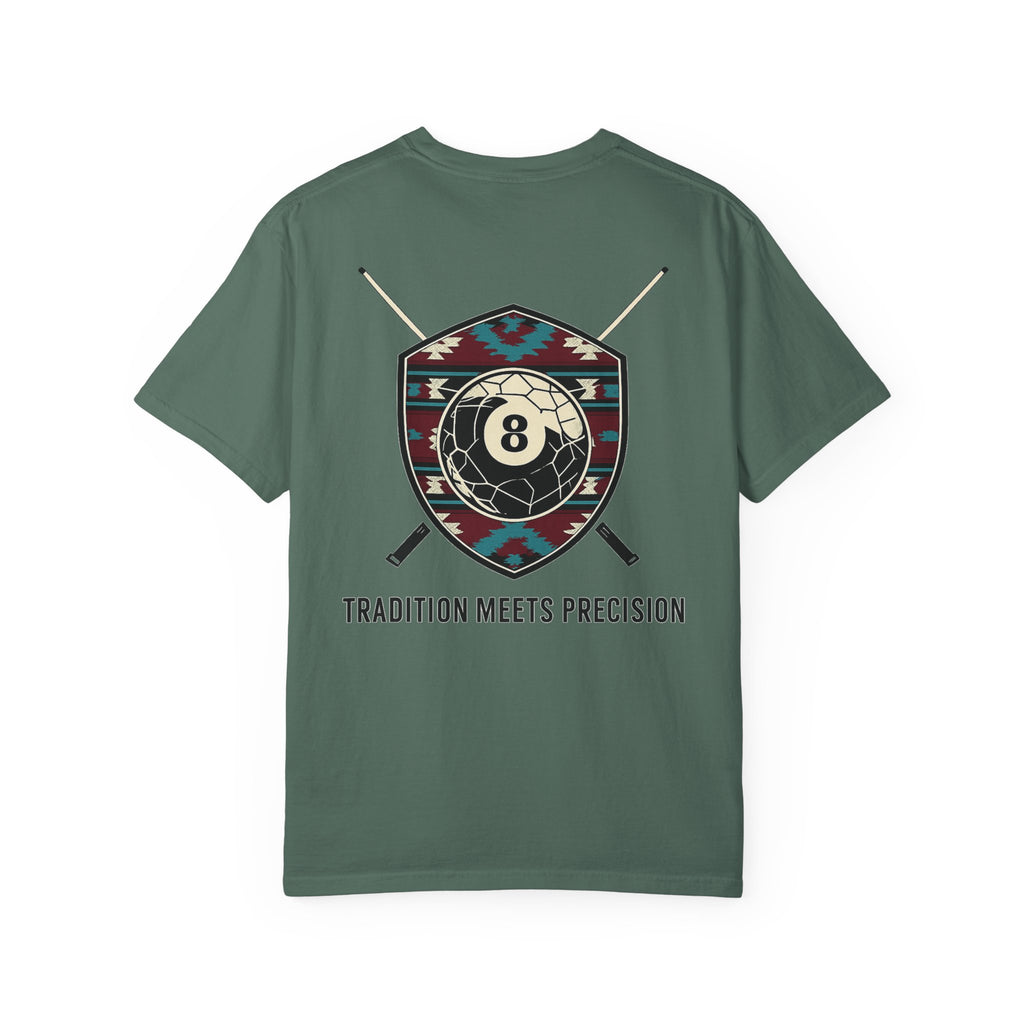 Tradition Meets Precision Pool 8-Ball Crest Comfort Colors Tee