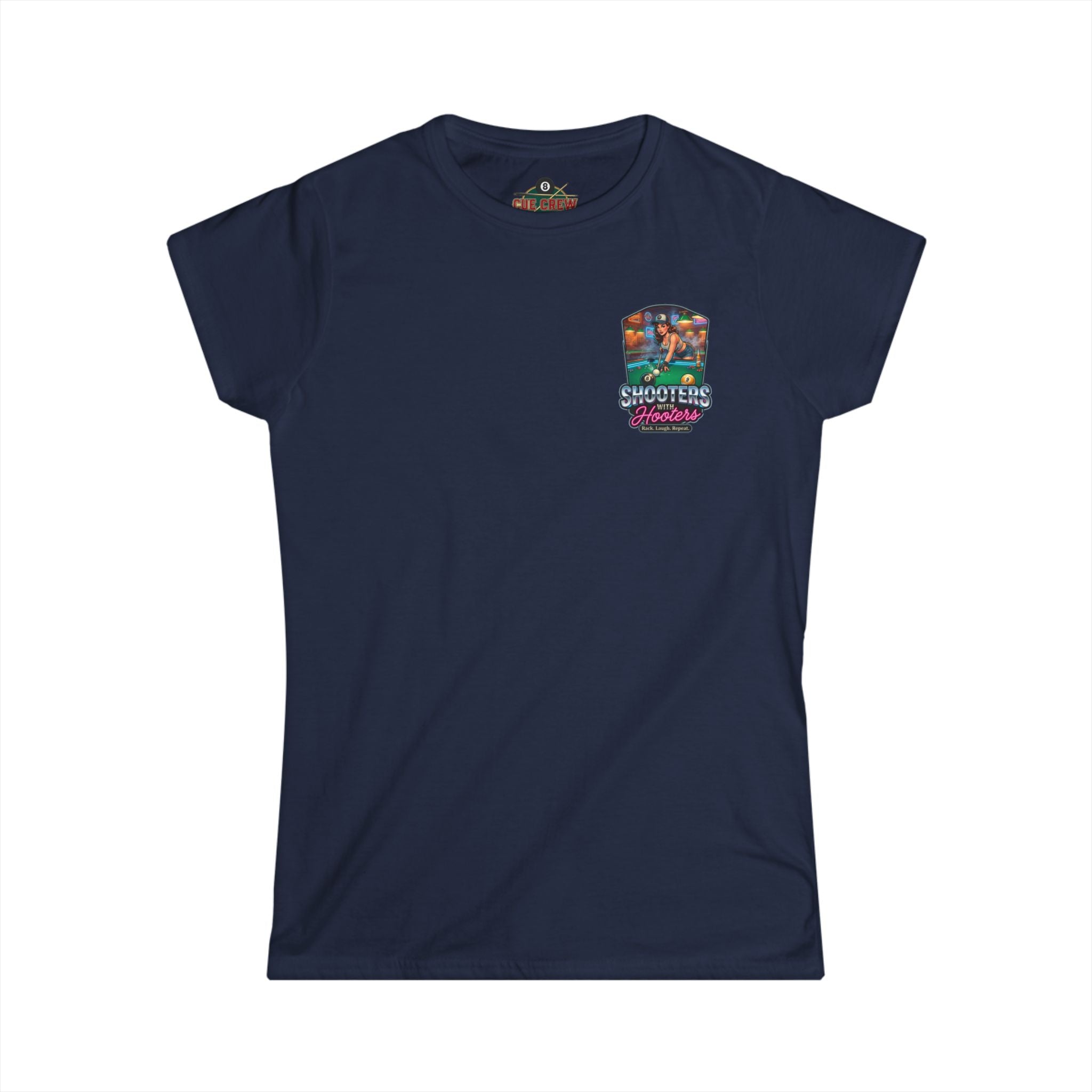 Shooters With Hooters Women's Billiards T-Shirt – Funny Pool Player Graphic Tee | Front & Back Print