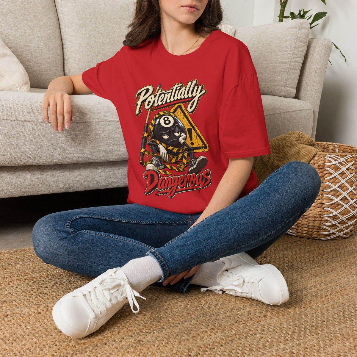Potentially Dangerous – Funny 8-Ball Billiards T-Shirt – Pool Player Tee