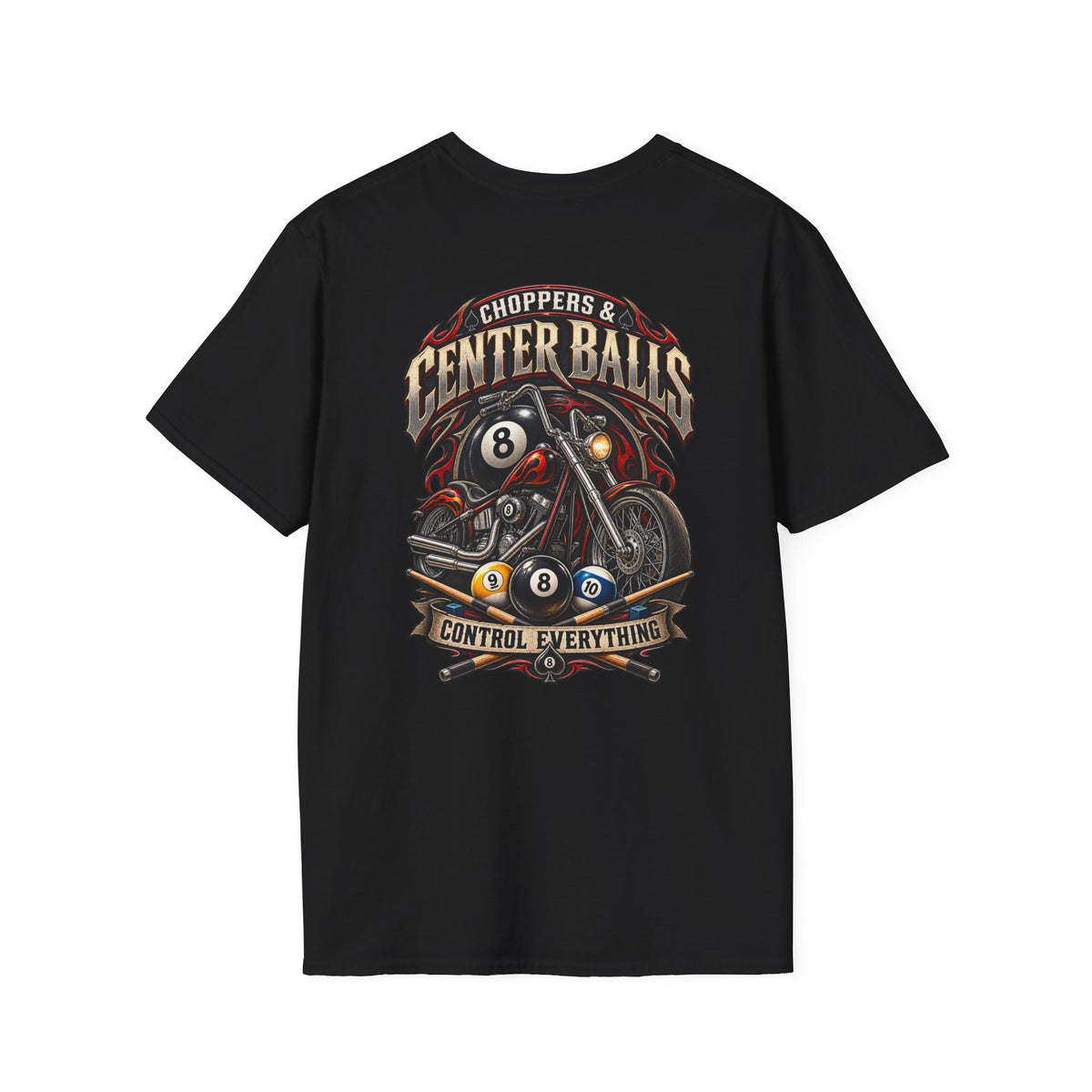 Choppers & Center Balls Billiards Motorcycle T-Shirt
