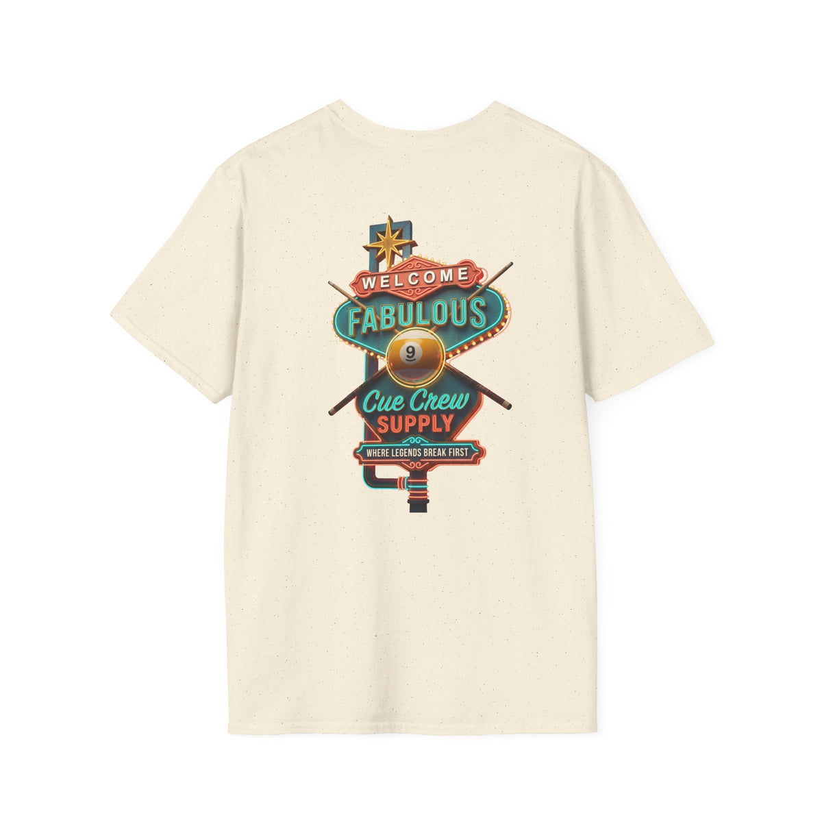Welcome to Fabulous Cue Crew Supply Billiards T-Shirt | Las Vegas Pool Player Graphic Tee | Front & Back Print