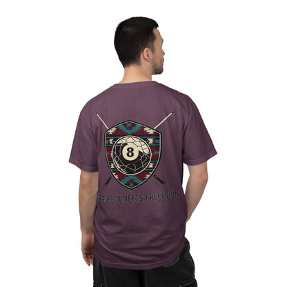 Tradition Meets Precision Pool 8-Ball Crest Comfort Colors Tee