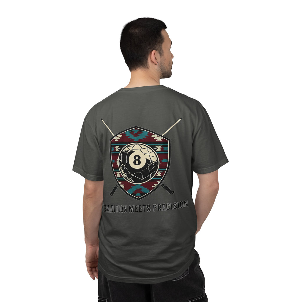 Tradition Meets Precision Pool 8-Ball Crest Comfort Colors Tee