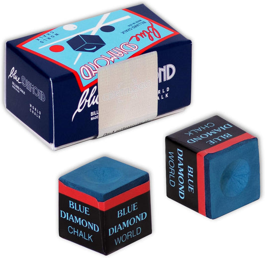 Blue Diamond Billiard Chalk W/Certilogo Protection 2 Pcs