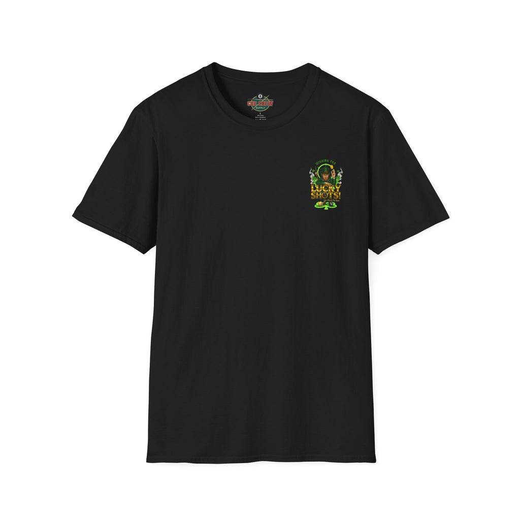 Wishing for Lucky Shots! Funny St. Patrick's Day Pool Player T-Shirt | Irish Billiards Graphic Tee | Front & Back Print