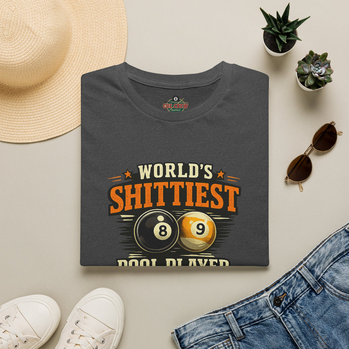 World’s Shittiest Pool Player Funny Billiards T-Shirt