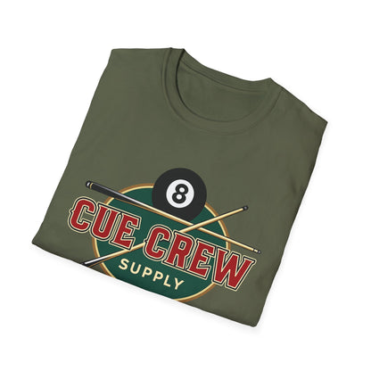 Cue Crew Supply Retro Logo Core Line Billiards Gildan Tee