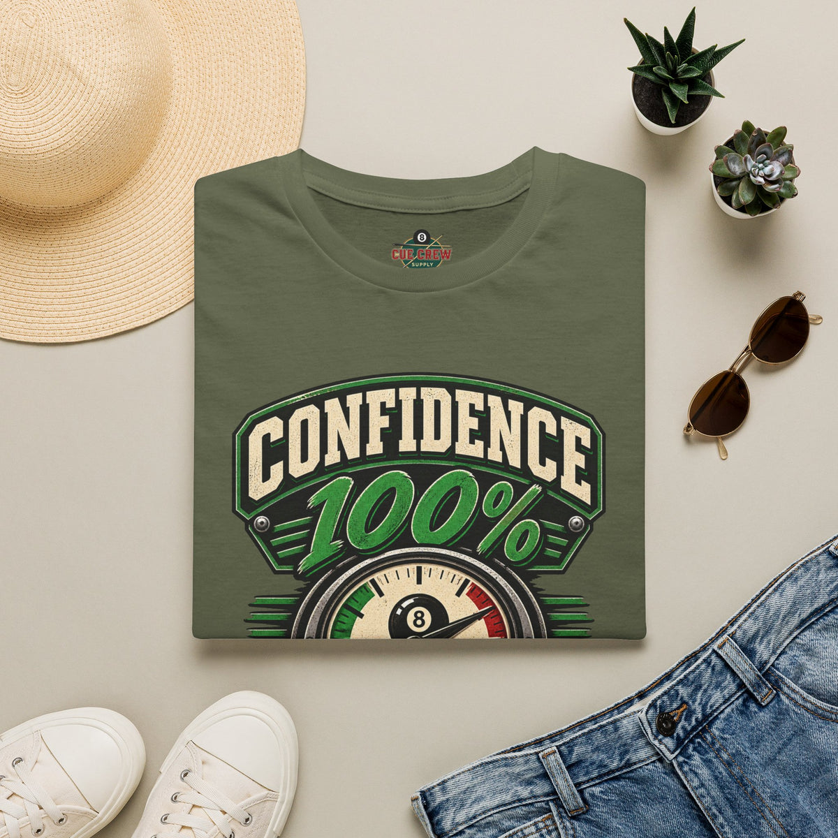 Confidence 100% Accuracy Pending – Funny Billiards T-Shirt – Pool Player Tee