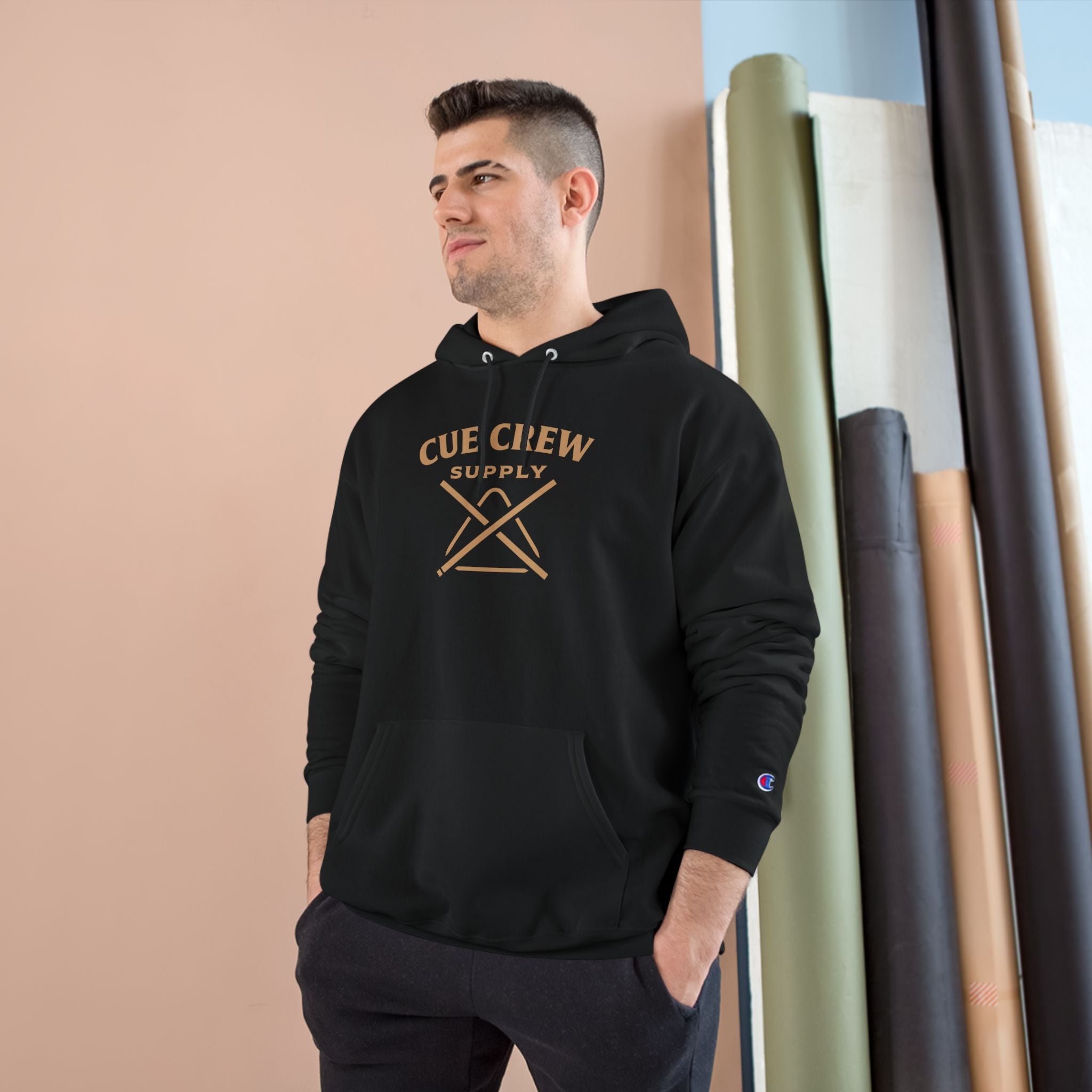 Cue Crew Skull 8-Ball Flame V2 Hoodie- Champion