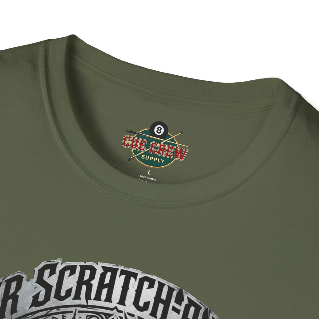 Sir Scratch-A-Lot Funny Billiards T-Shirt | Medieval Pool Knight Graphic | Front Only Print Unisex Tee