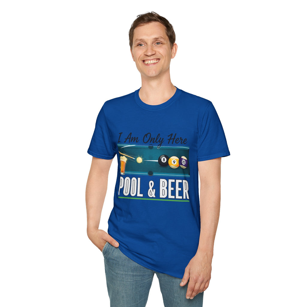 I Am Here Pool & Beer Billiards Core Line Gildan Tee