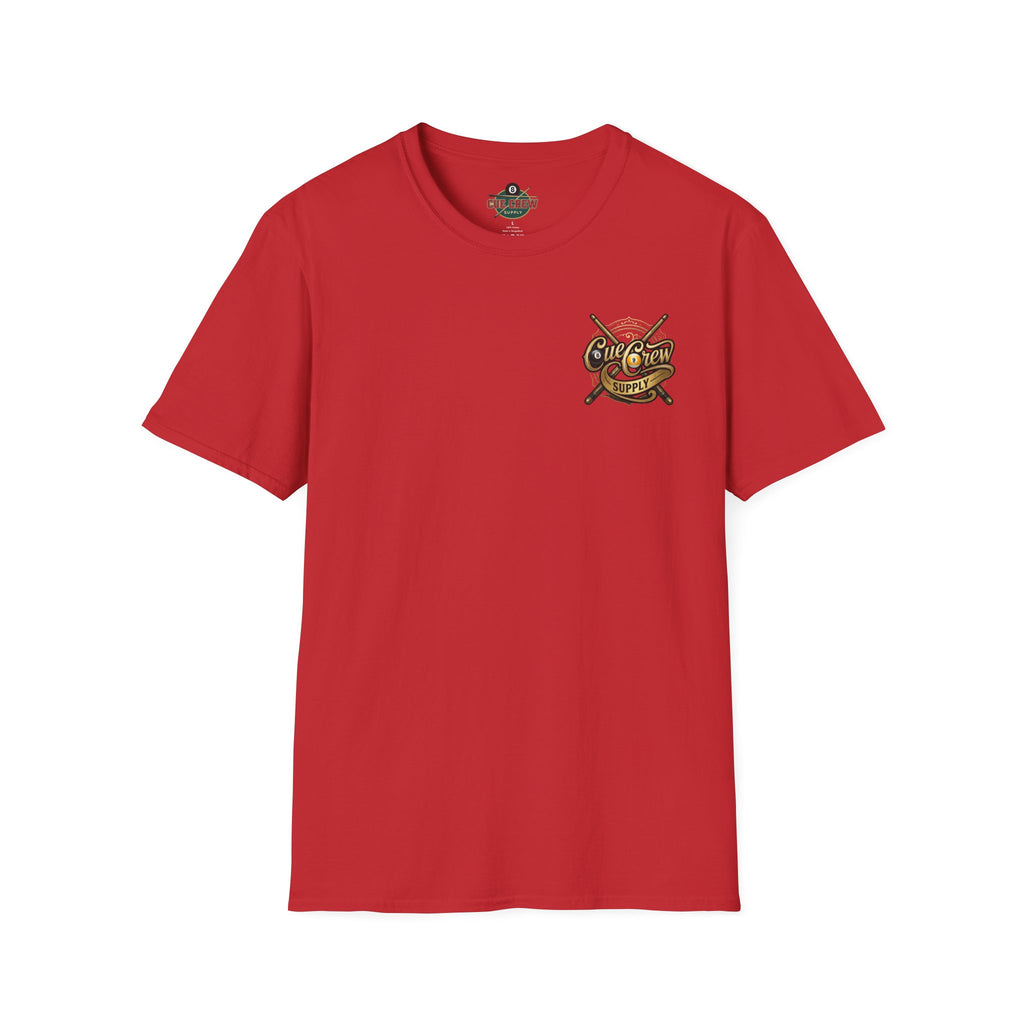Cue Crew Supply Signature Billiards T-Shirt | Premium Pool Player Graphic Tee | Front & Back Print