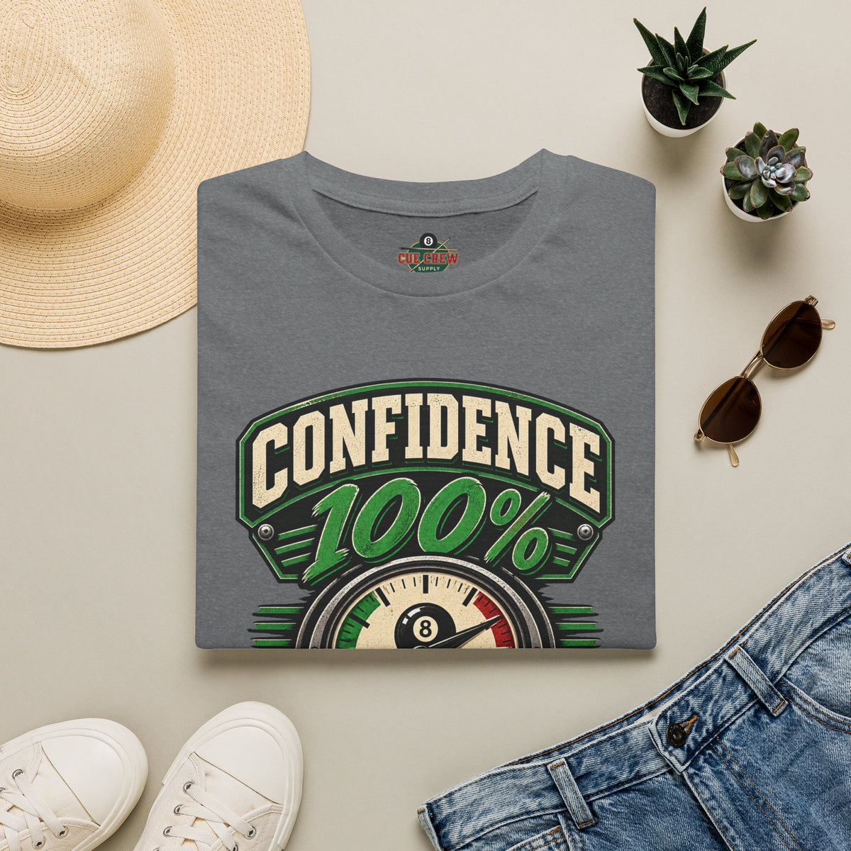 Confidence 100% Accuracy Pending – Funny Billiards T-Shirt – Pool Player Tee