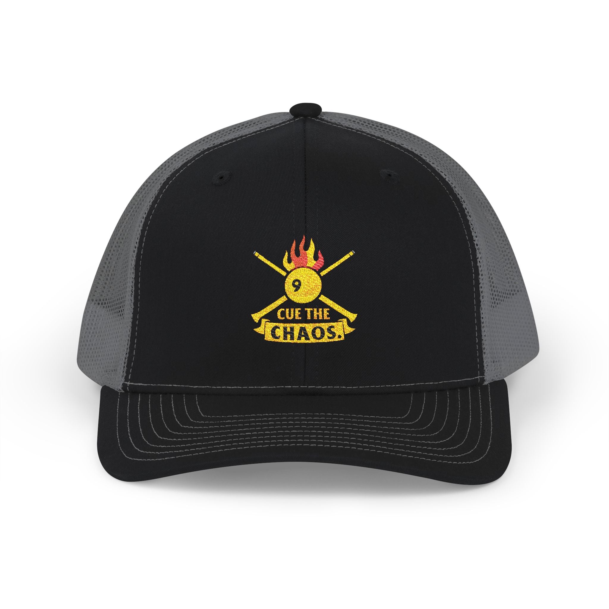 Cue the Chaos Billiards Embroidered Richardson Trucker Hat