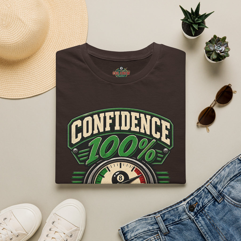 Confidence 100% Accuracy Pending – Funny Billiards T-Shirt – Pool Player Tee