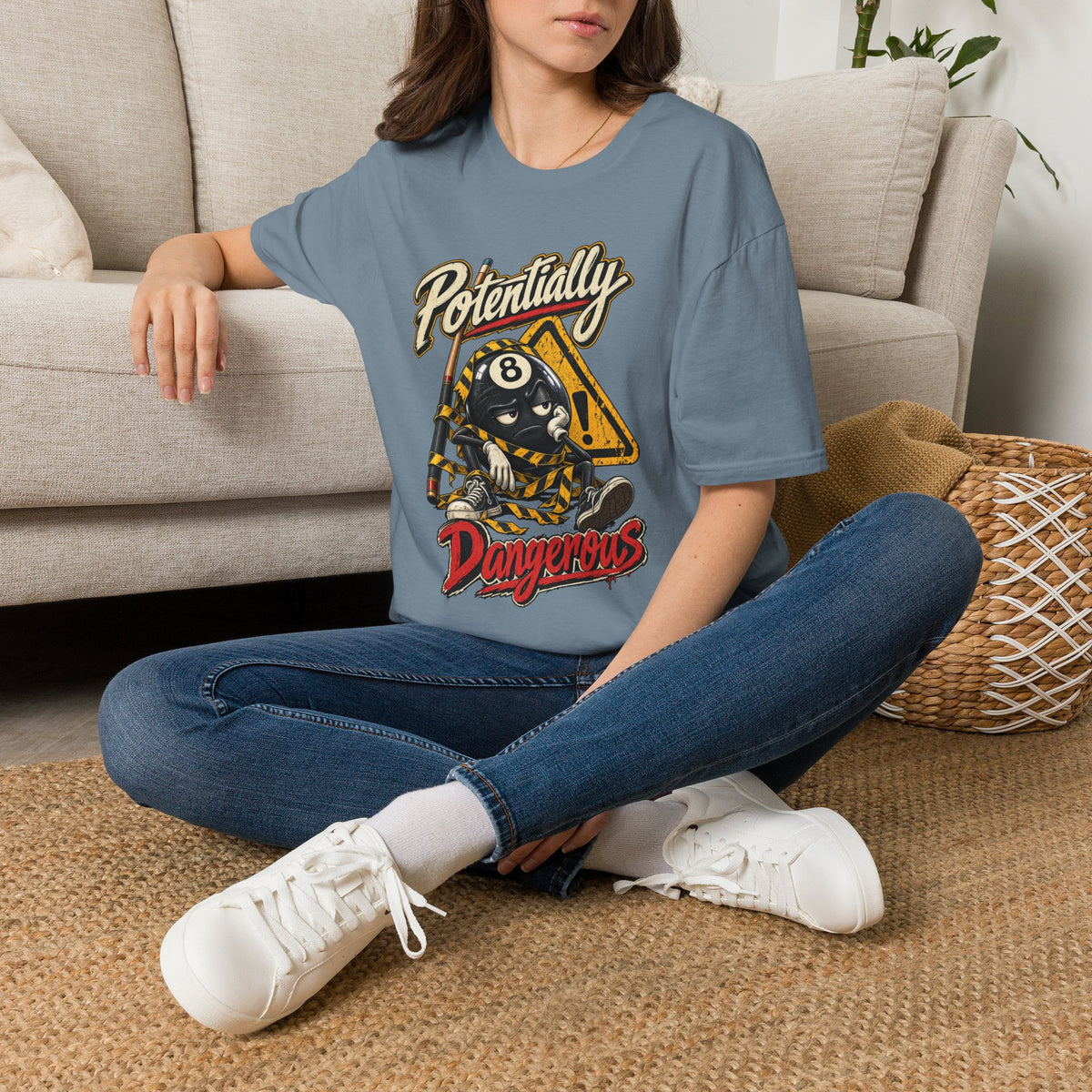 Potentially Dangerous – Funny 8-Ball Billiards T-Shirt – Pool Player Tee