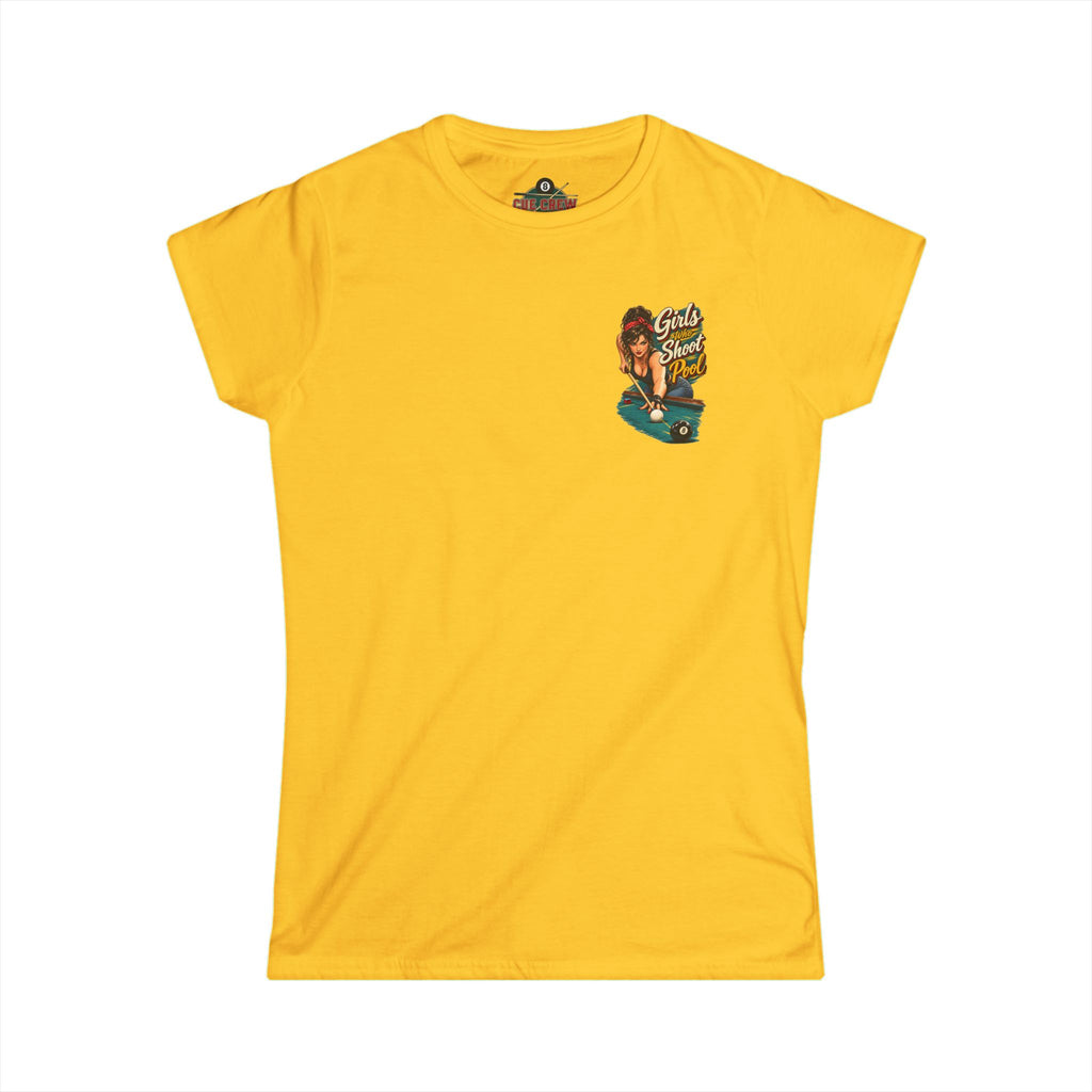 Girls Who Shoot Pool – Women’s Billiards T-Shirt – Front & Back Pool Tee