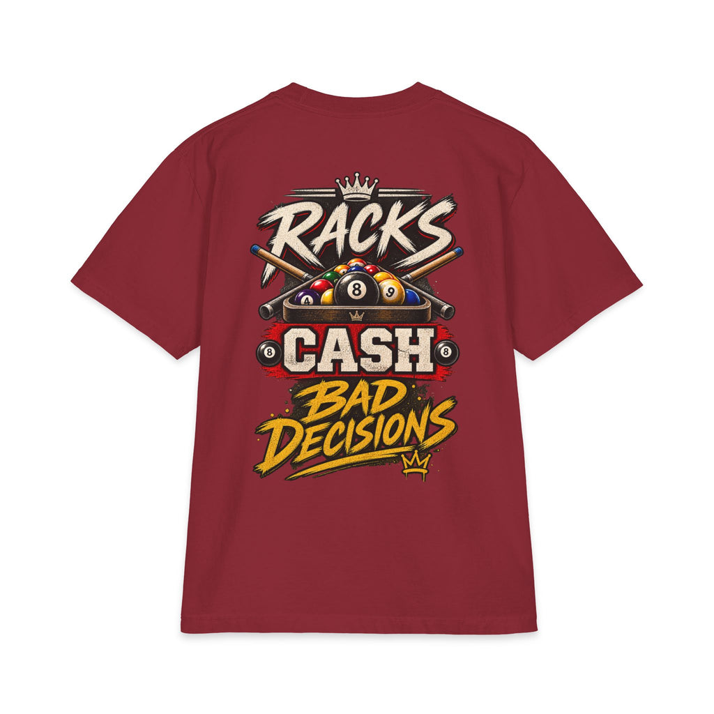 Racks, Cash & Bad Decisions – After Dark Billiards T-Shirt – Pool Player Tee CCS-ADST-009
