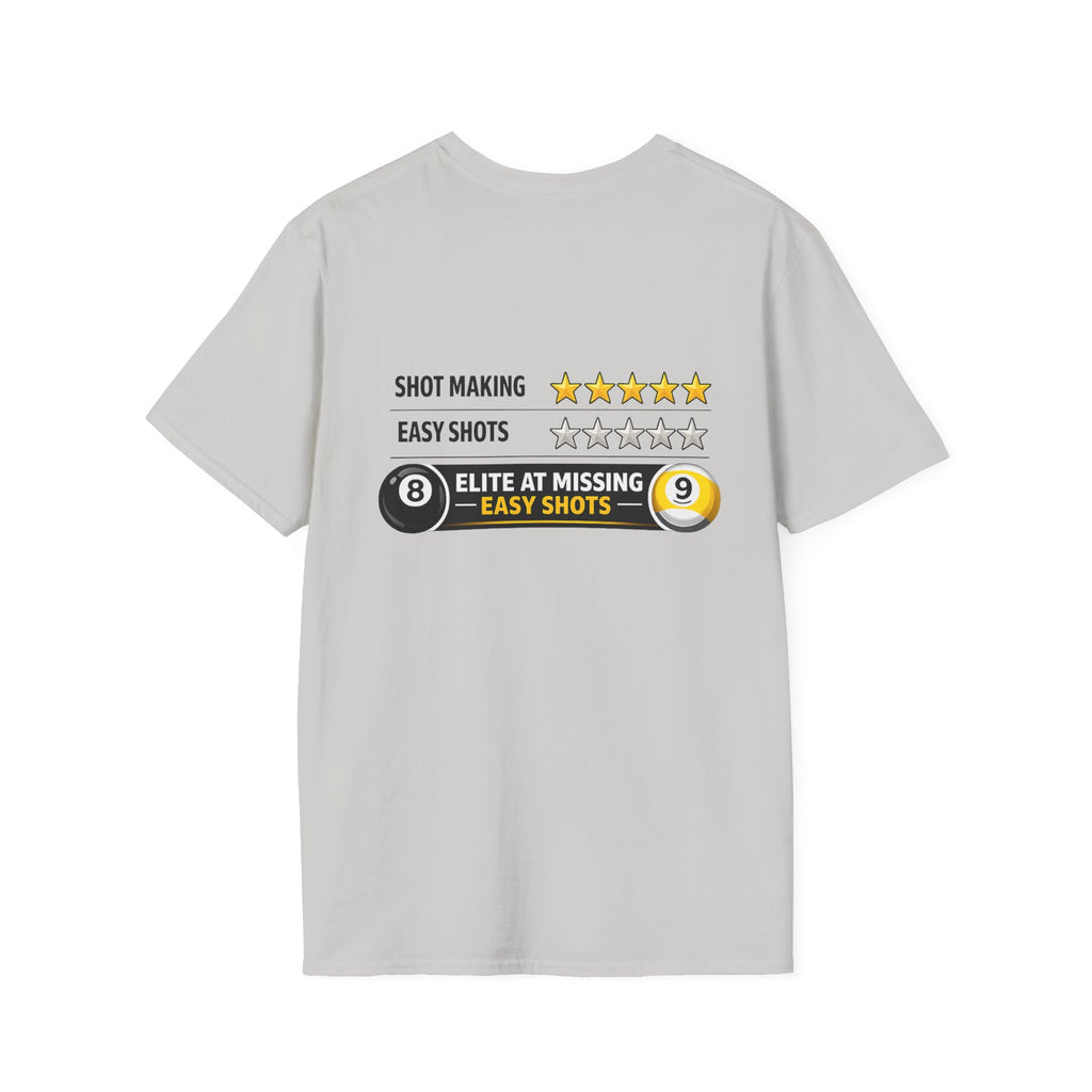 Elite at Missing Easy Shots Pool Player T-Shirt | Classic Series