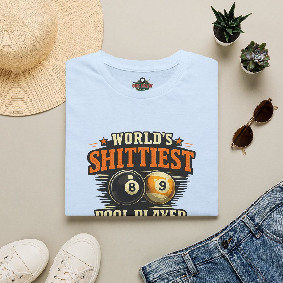 World’s Shittiest Pool Player Funny Billiards T-Shirt