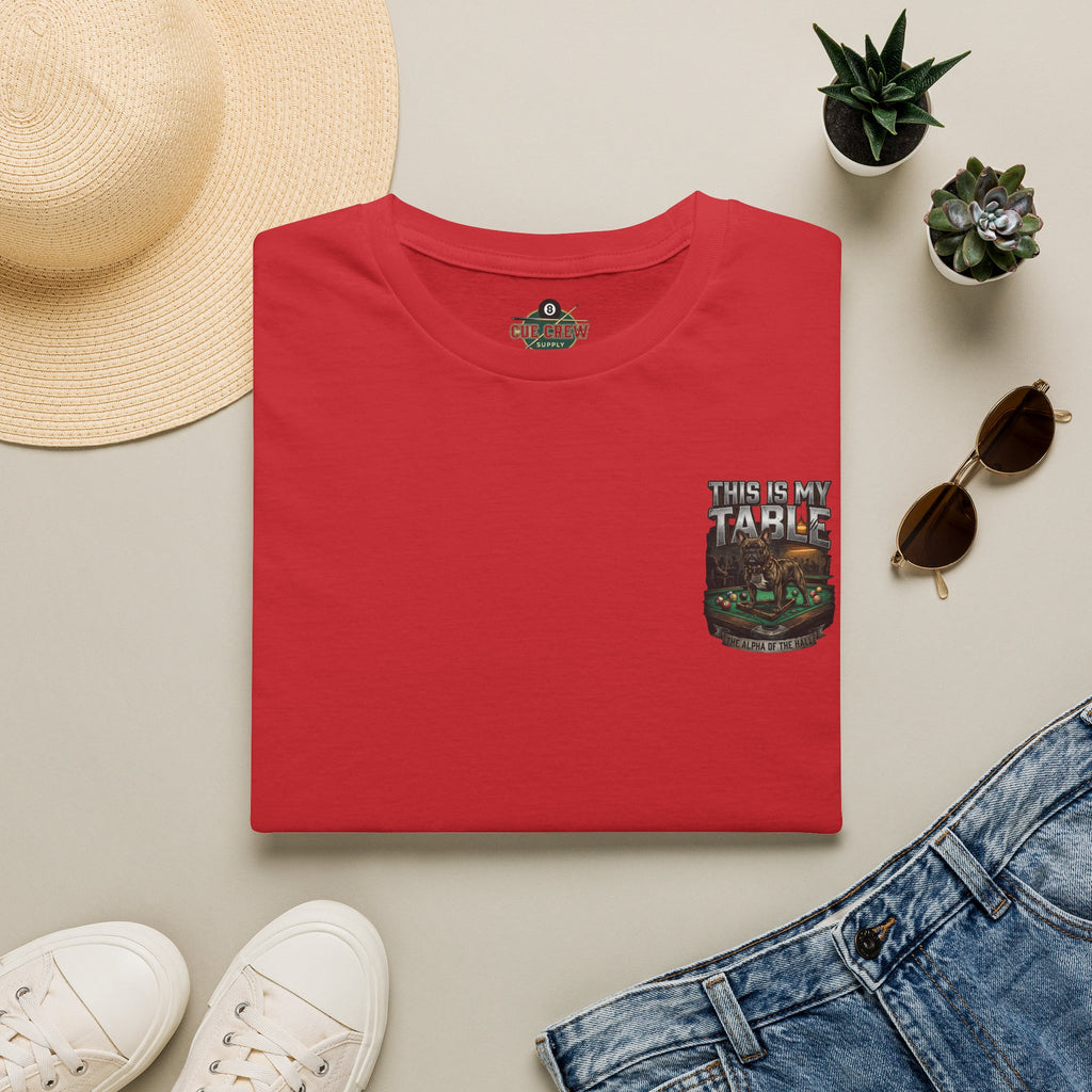 This Is My Table – French Bulldog Billiards T-Shirt | Funny Pool Player Graphic Tee | Front & Back Print
