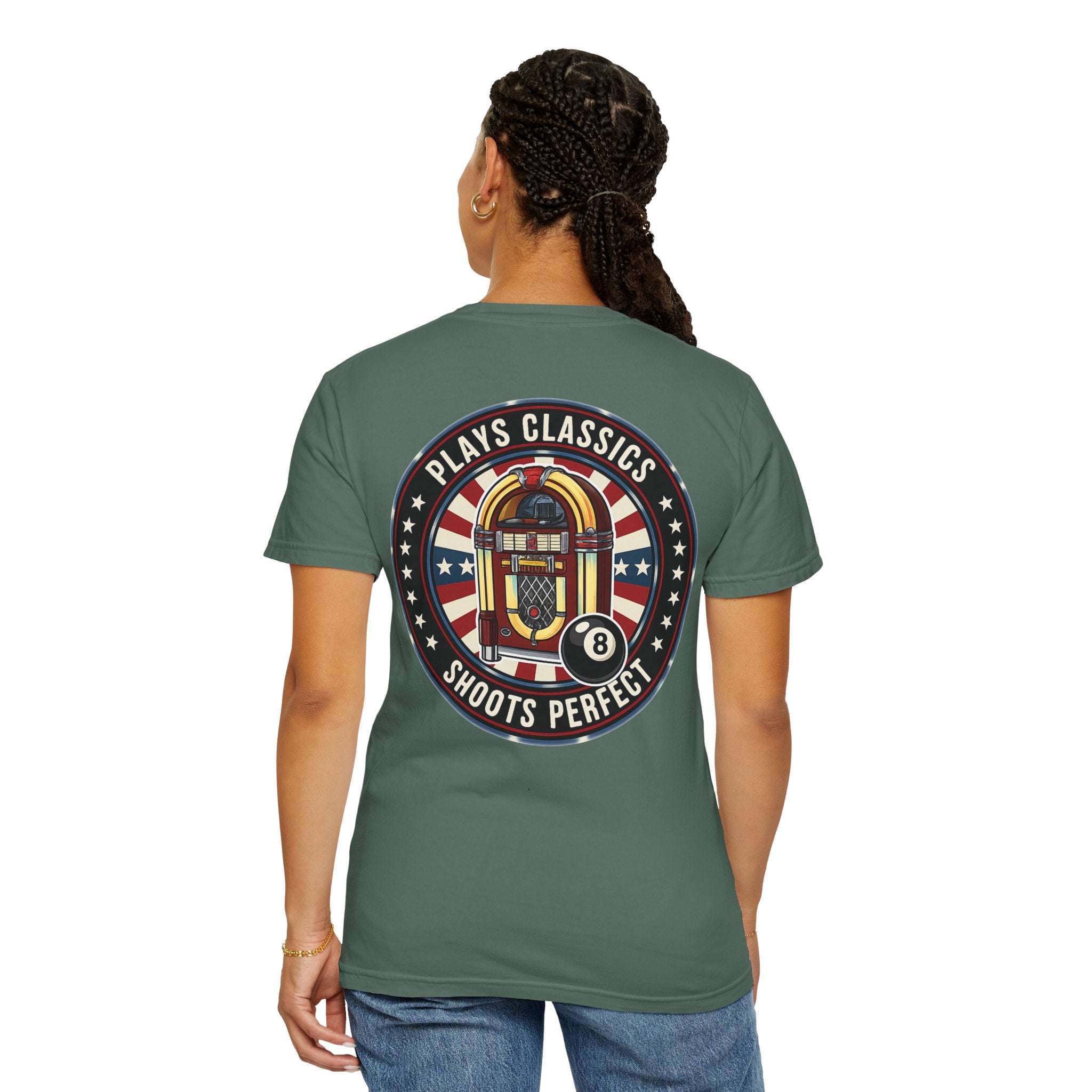 Plays Classics, Shoots Perfect Classic Jukebox Billiards Comfort Colors Tee