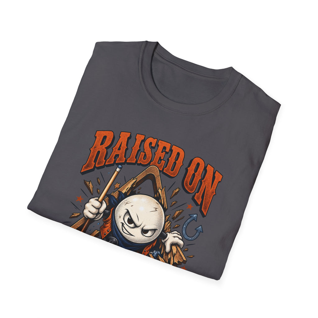 Raised on Bad Breaks – Funny Billiards T-Shirt – Pool Player Tee – CCS-EST-004