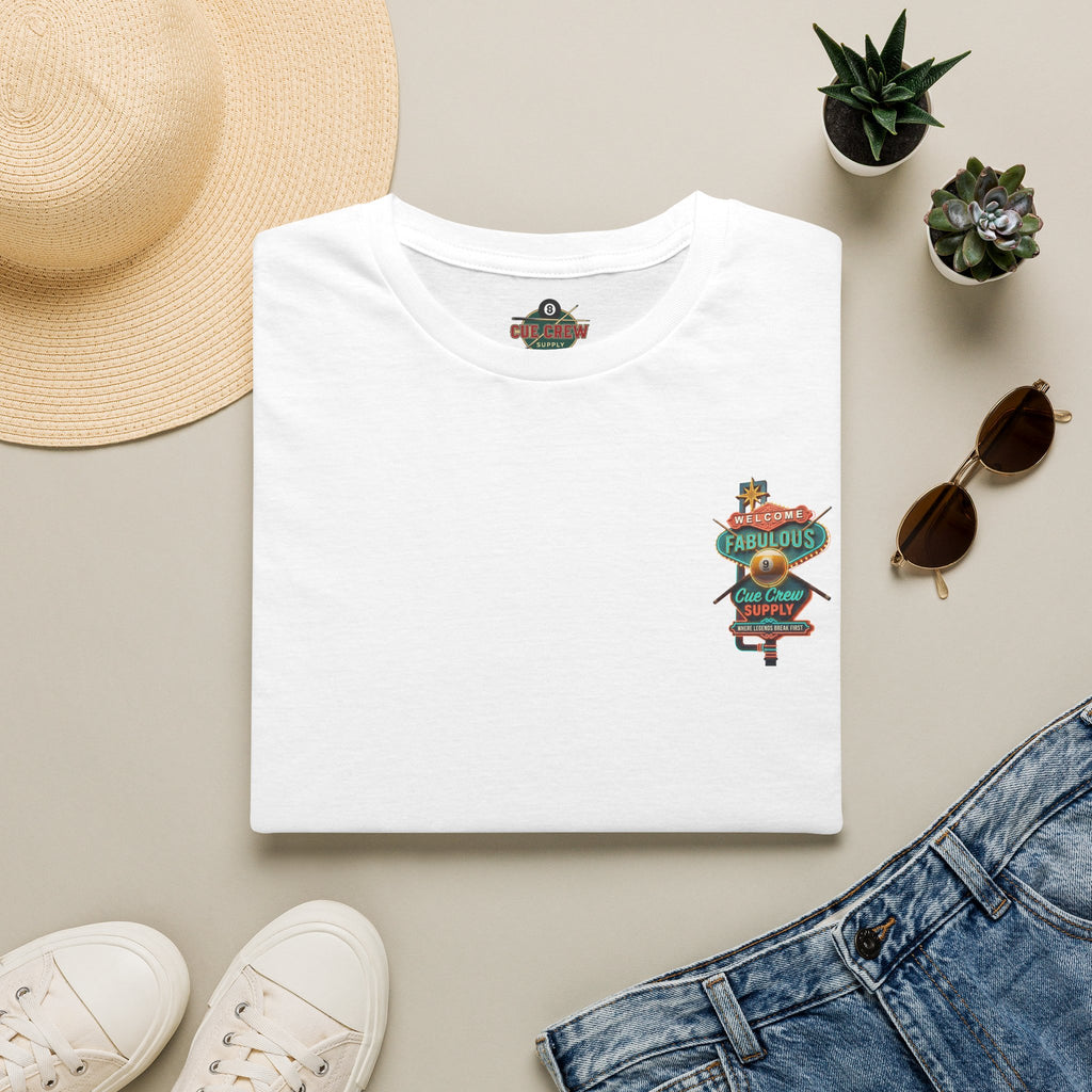 Welcome to Fabulous Cue Crew Supply Billiards T-Shirt | Las Vegas Pool Player Graphic Tee | Front & Back Print