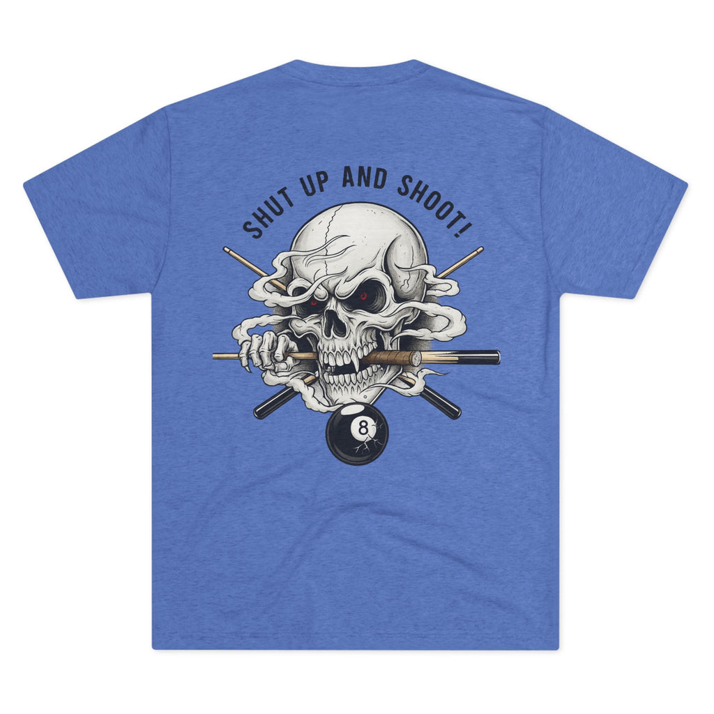Shut Up and Shoot Skull Billiards Tri-Blend Tee