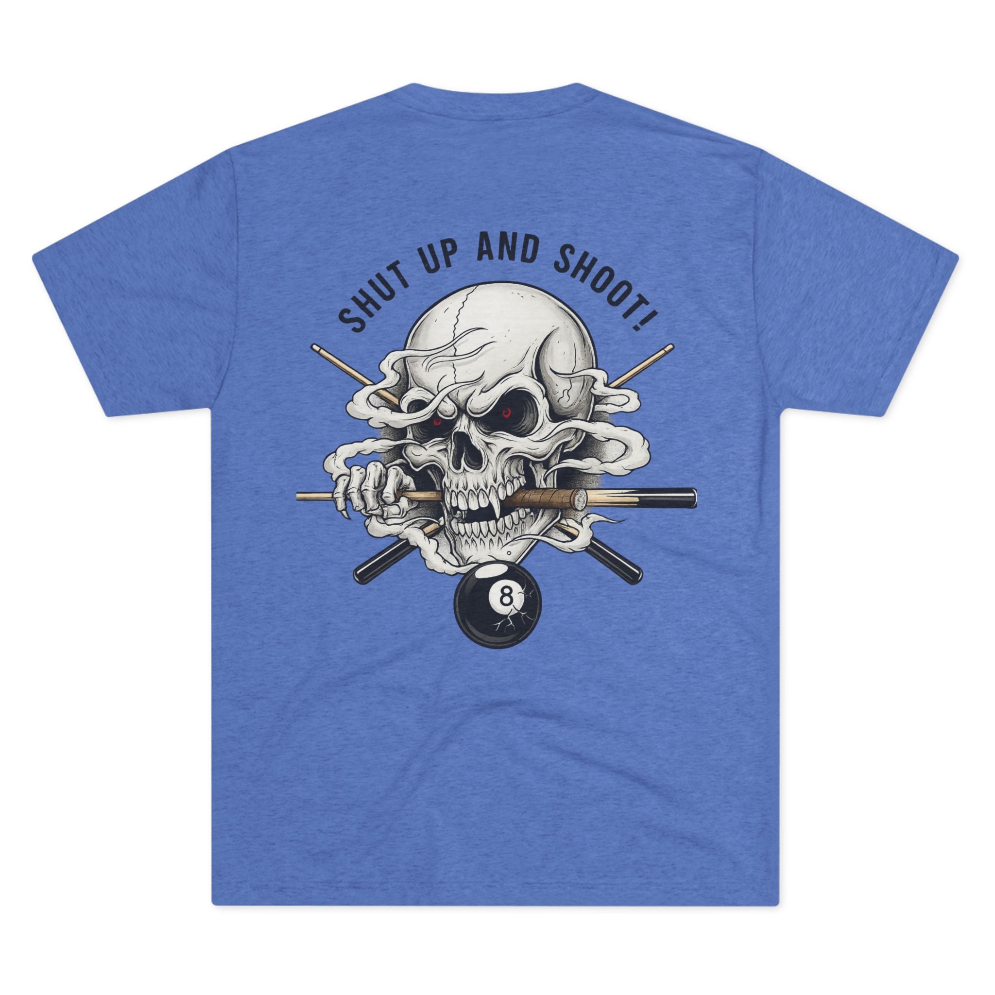 Shut Up and Shoot Skull Billiards Tri-Blend Tee