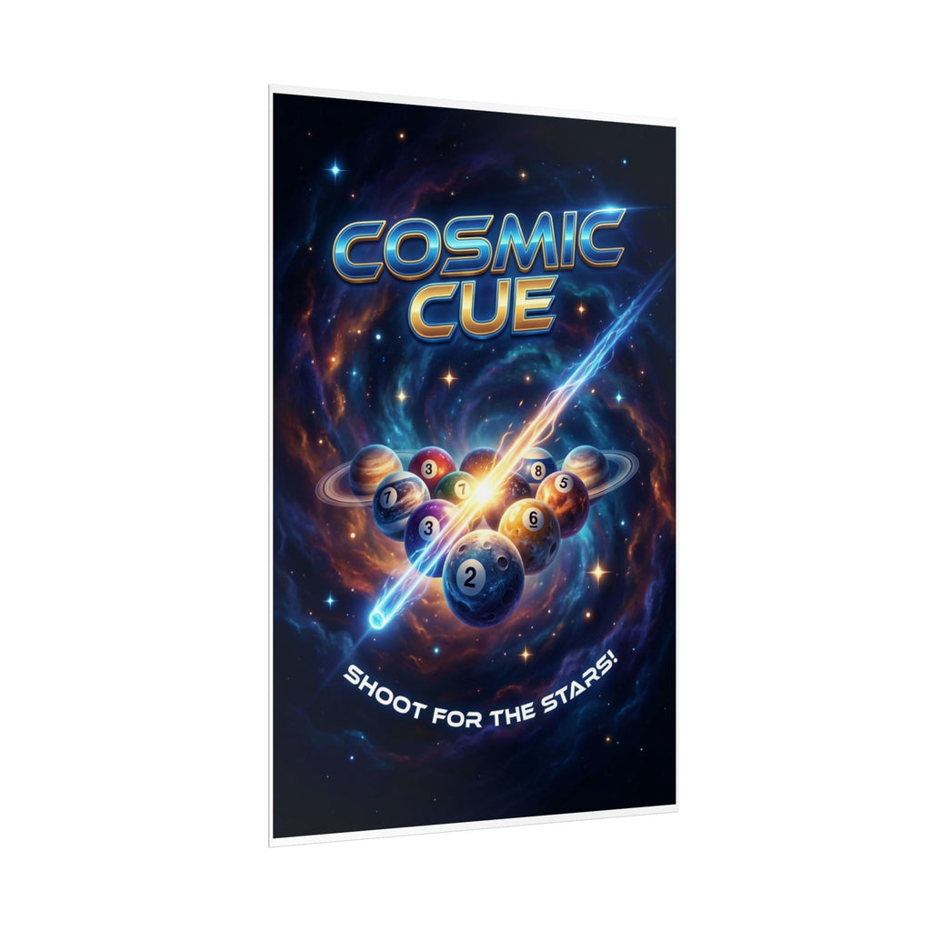 Cosmic Cue Shoot for the Stars Billiards Wall Art Rolled Poster