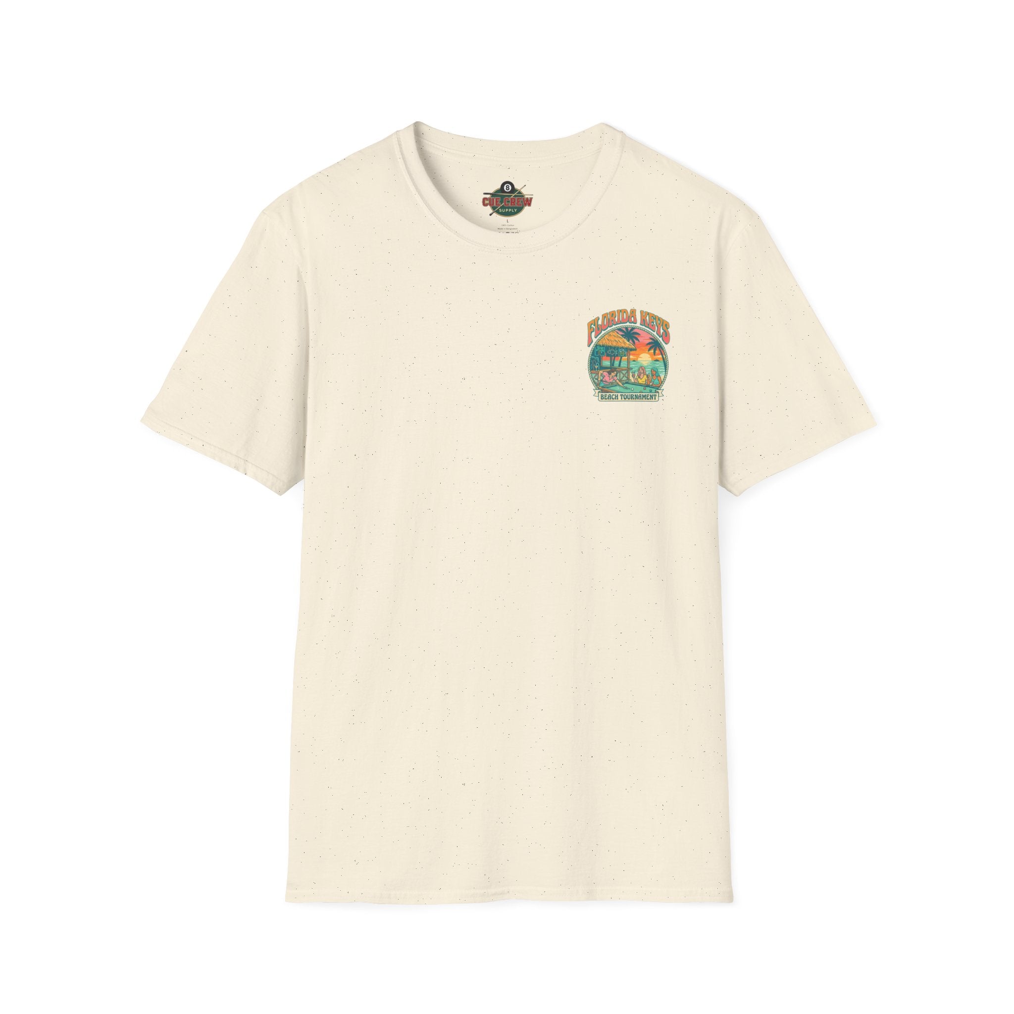 Florida Keys Beach Tournament Billiards T-Shirt – Tropical Pool Player Graphic Tee | Front & Back Print