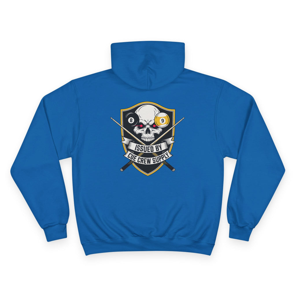 Issued By Cue Crew Supply Skull Billiards Champion Hoodie