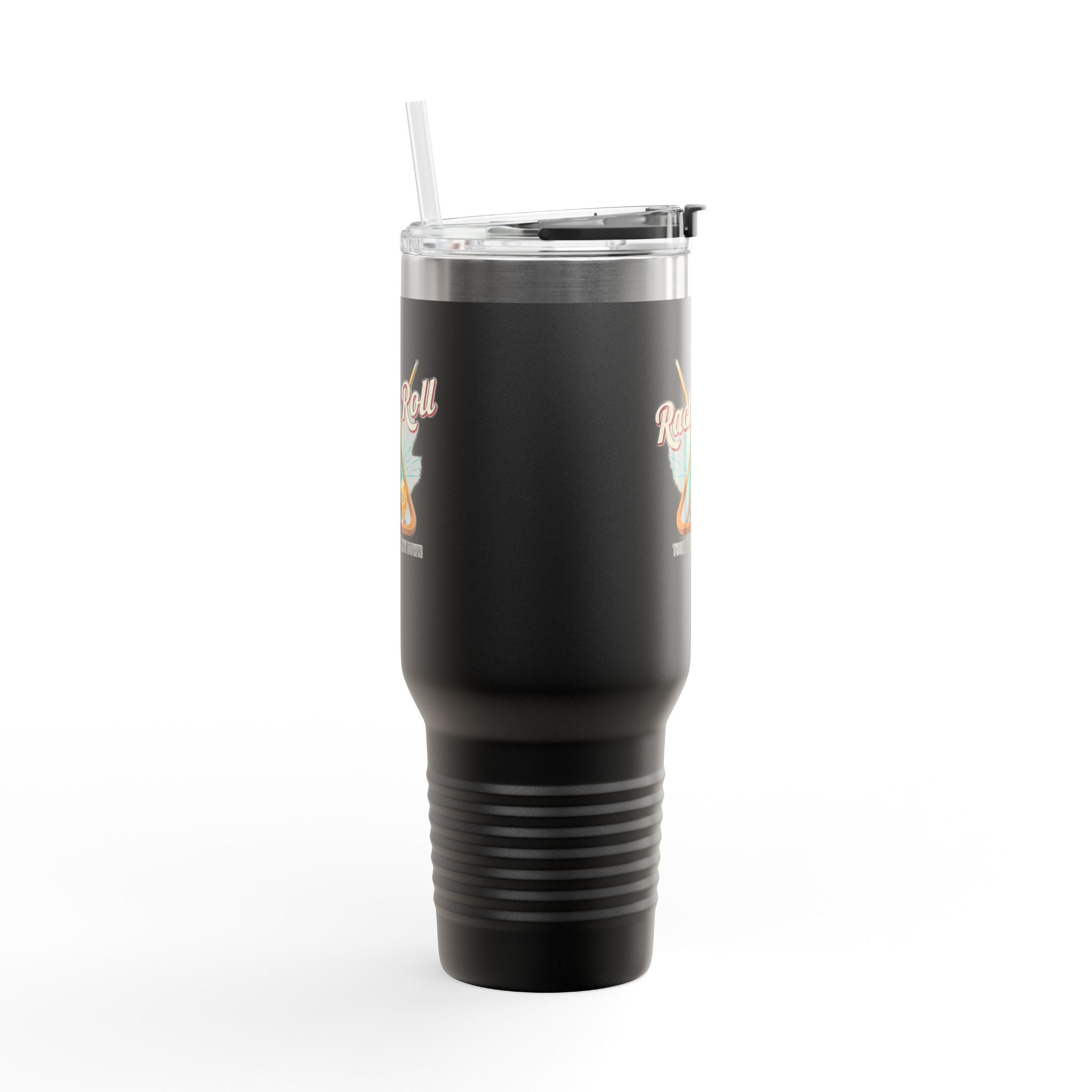 Rack & Roll v2 40oz Insulated Travel Mug – Pool Cue Billiards Design,