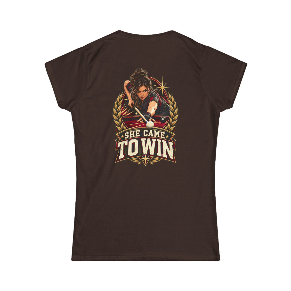 She Came To Win Women’s Billiards T-Shirt – Front & Back Pool Tee