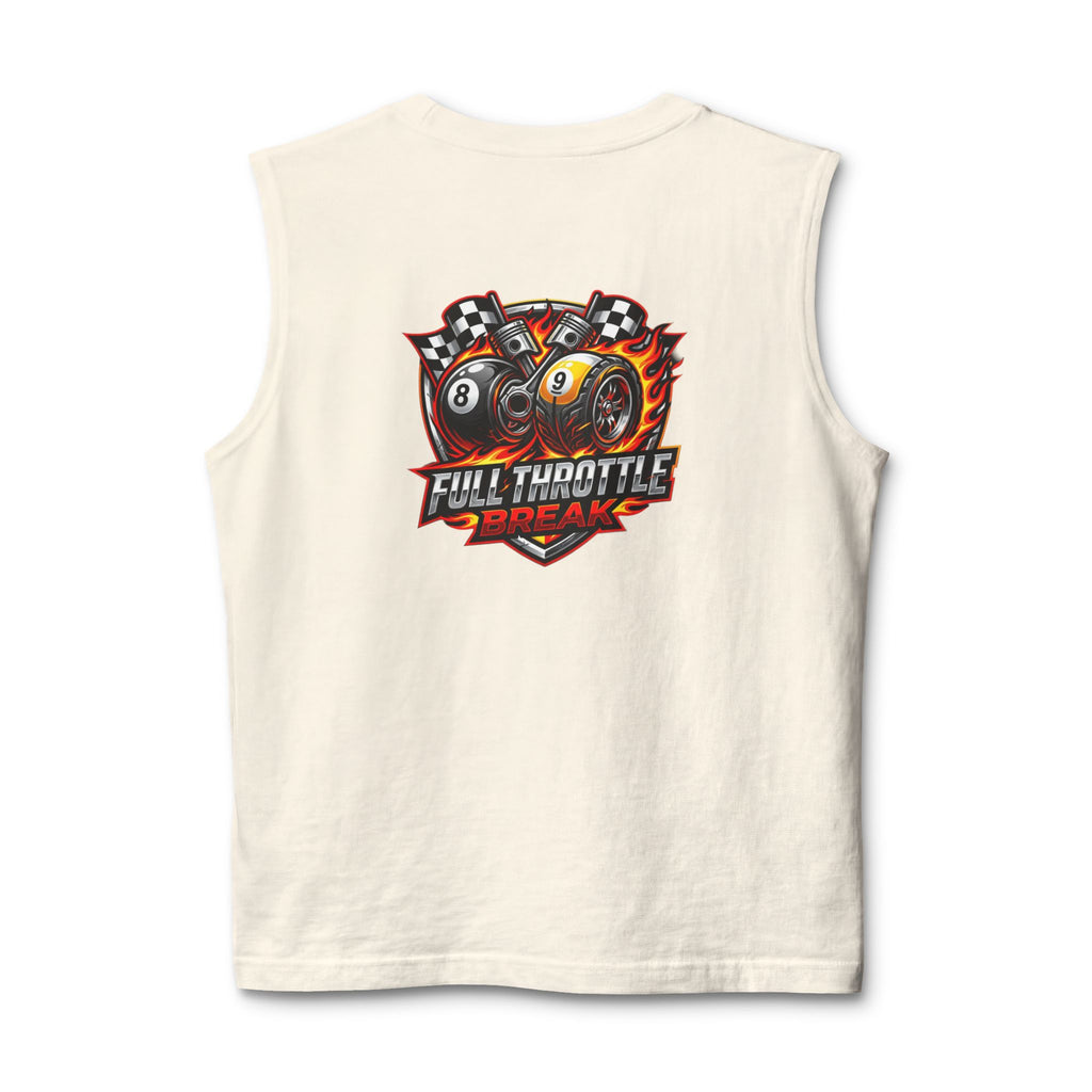 Full Throttle Break Unisex Muscle Tank | Hot Rod 8 Ball & 9 Ball Pool Player Sleeveless Shirt | Cue Crew Supply