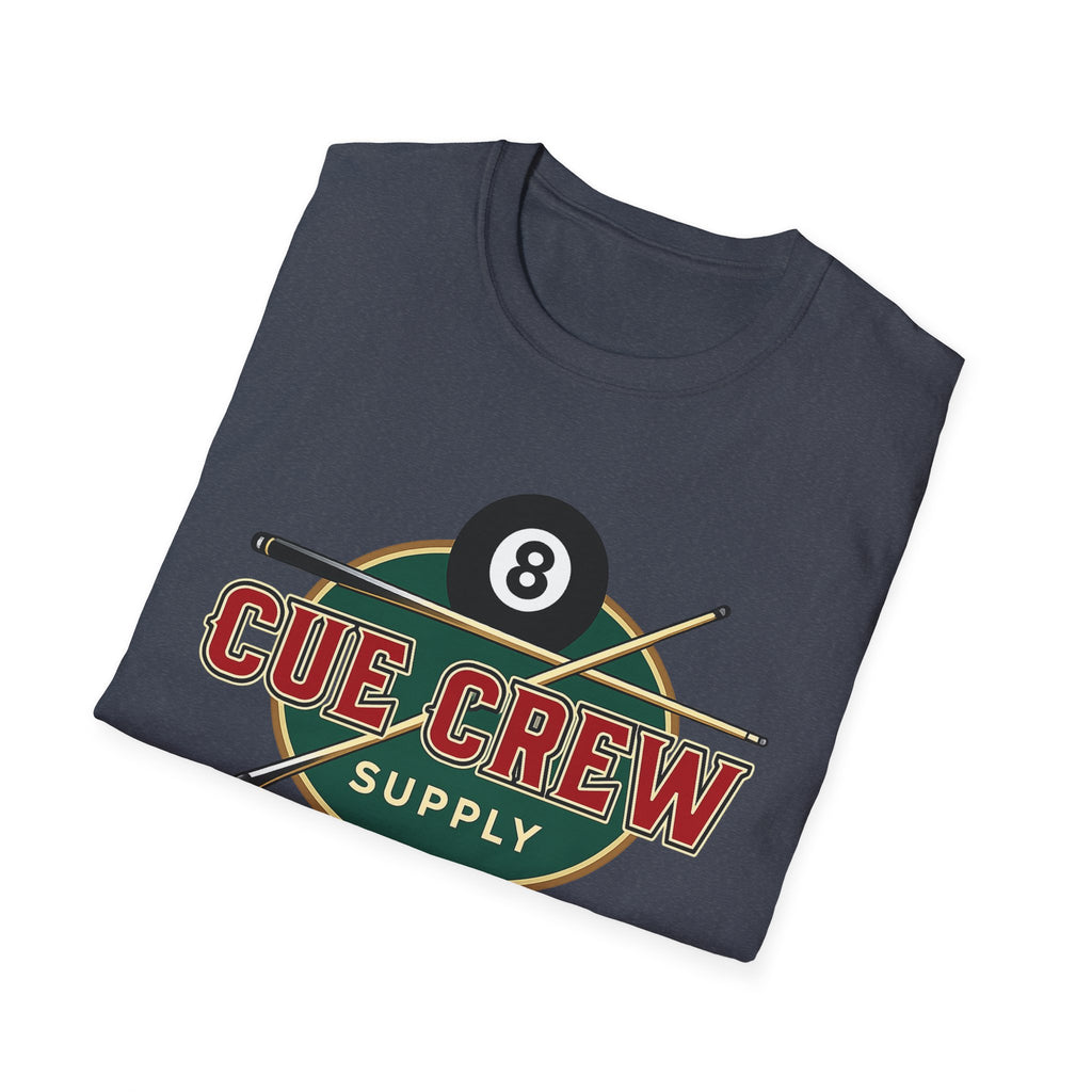 Cue Crew Supply Retro Logo Core Line Billiards Gildan Tee