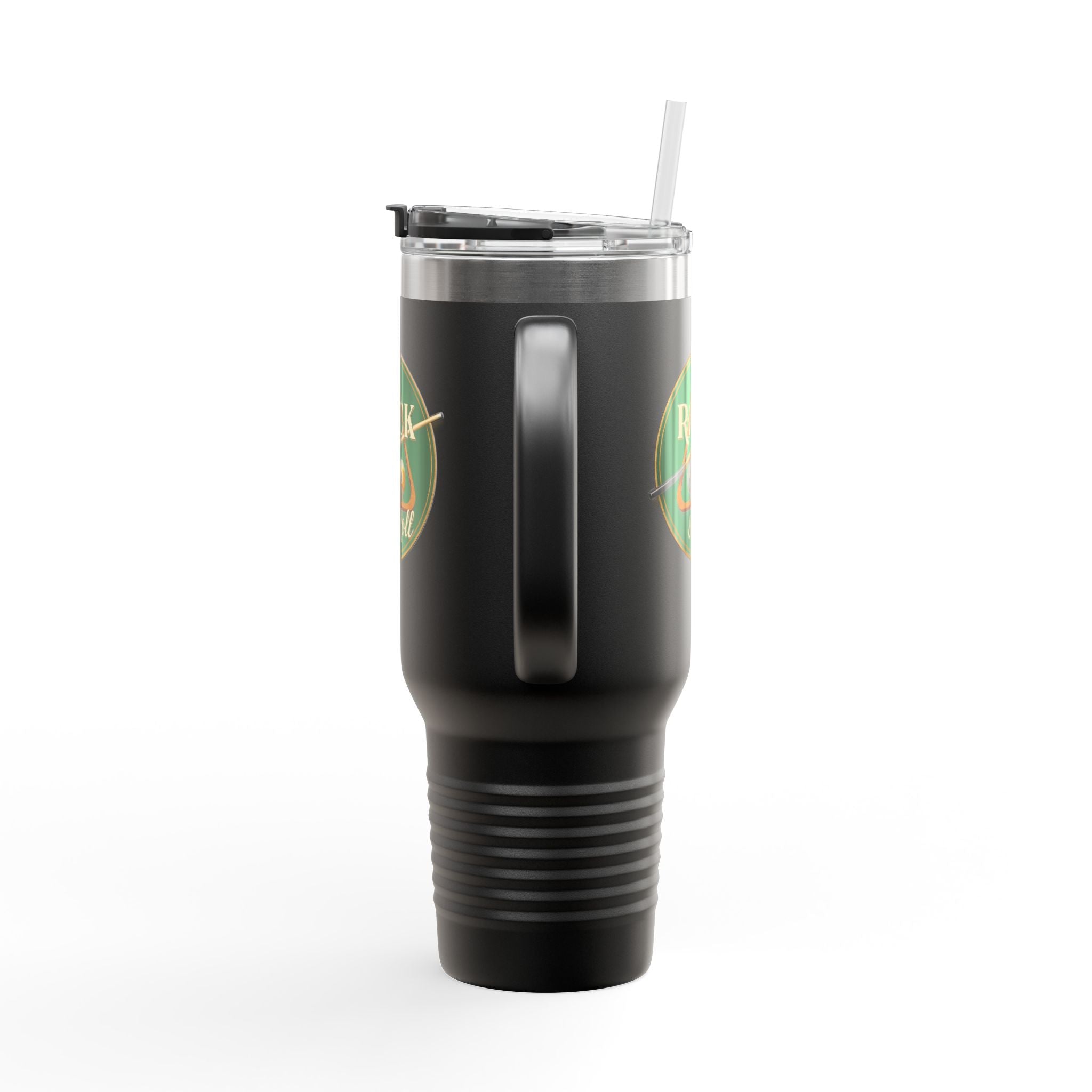 Rack & Roll Billiards Pool Cue Logo 40oz Insulated Travel Mug
