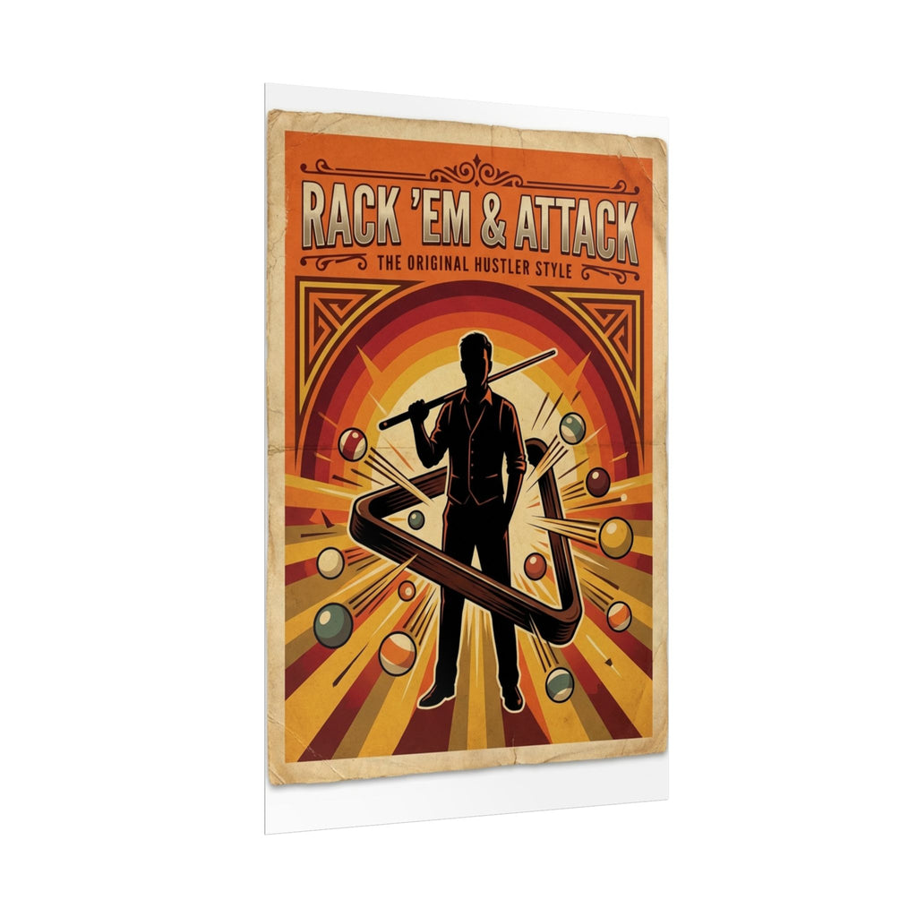 Rack 'Em & Attack 24"x36" Billiards Poster